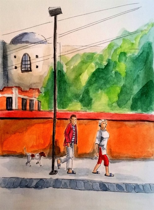 190106 Tourists and dog in malinalco_Melanie Franz