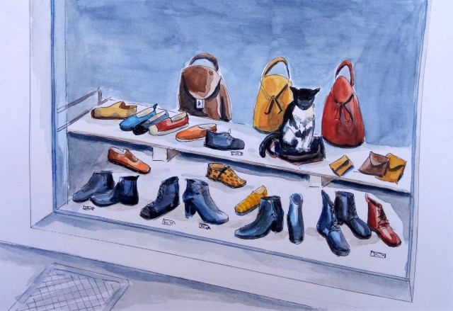 190321 Cat in shoe shop Athens_Melanie Franz