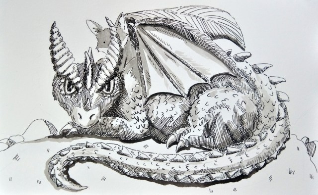 191012 Inktober_Dragon_Melanie Franz