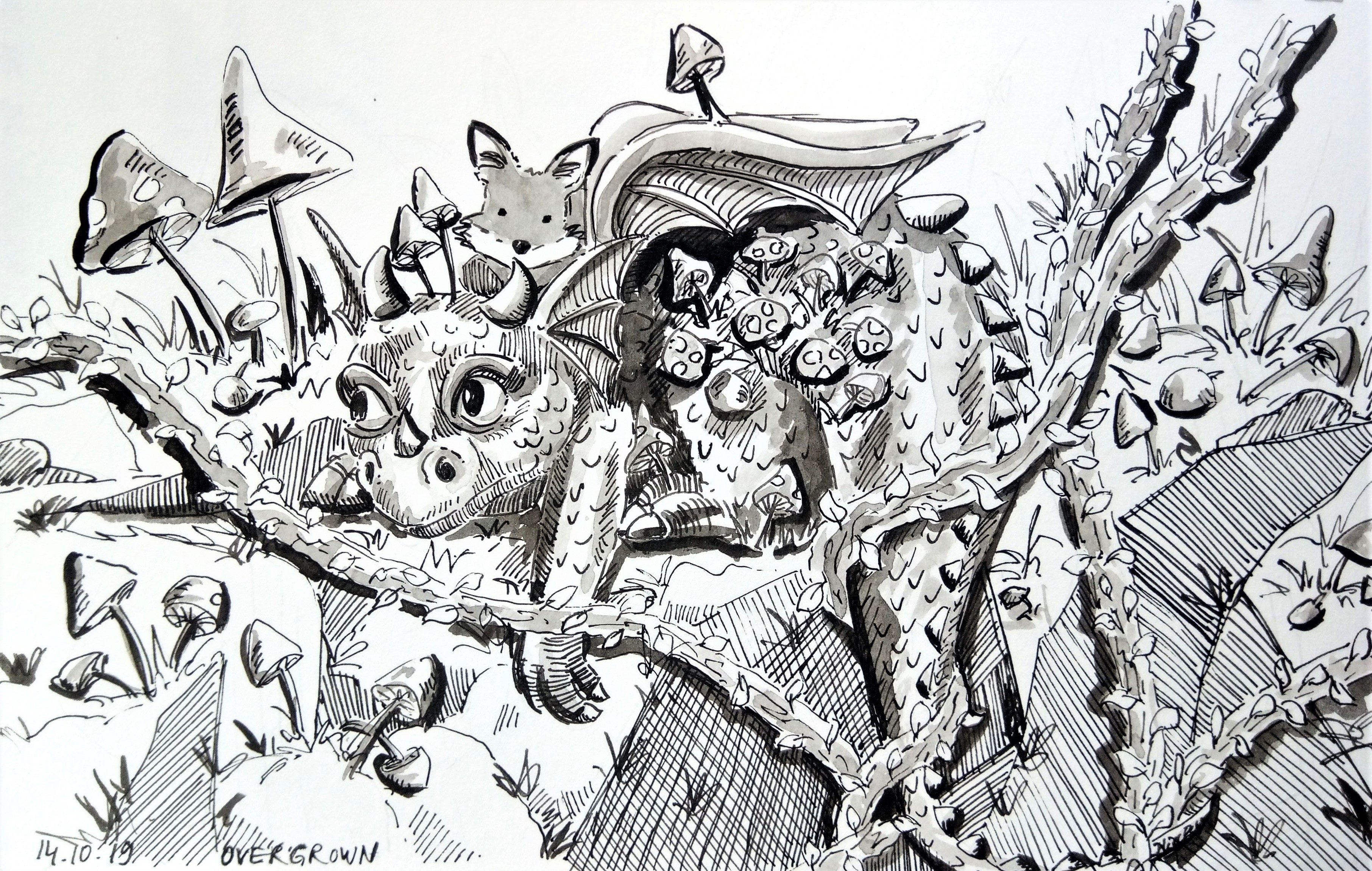 191014 Inktober_Overgrown_Melanie Franz