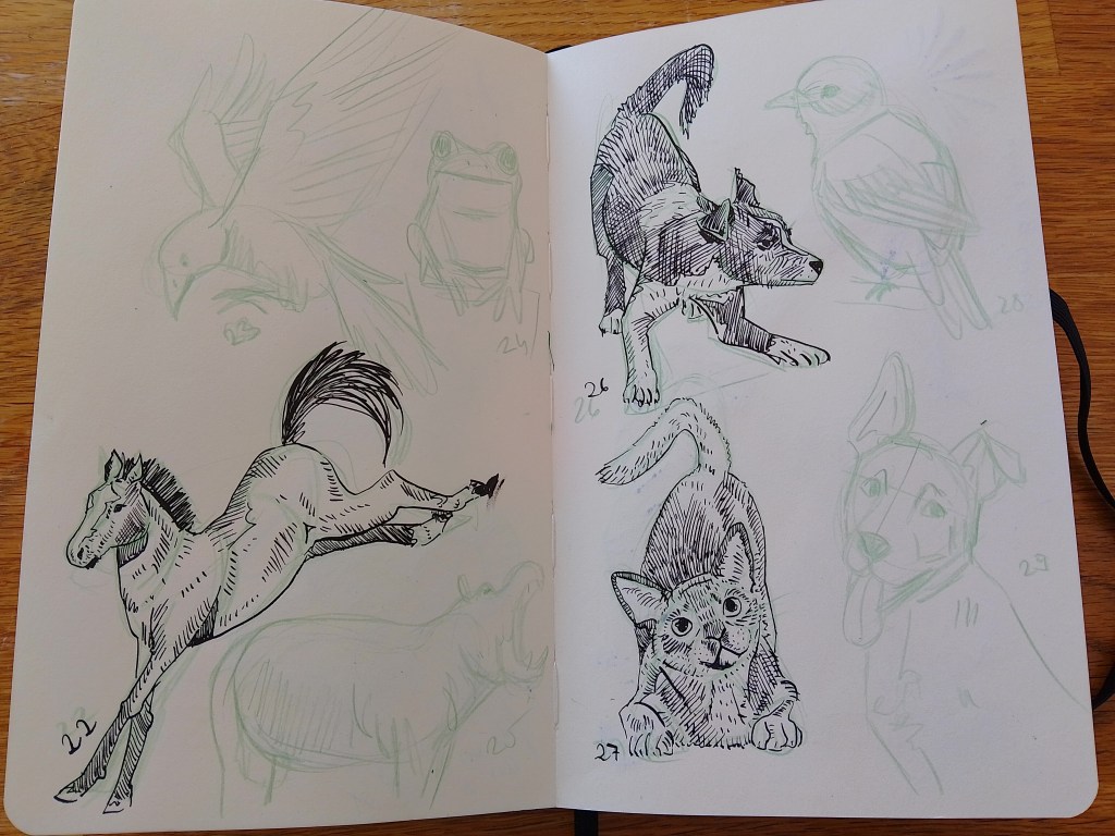 ink animal drawings _Melanie Franz 2025