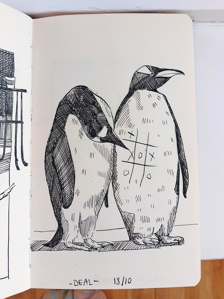 Penguin dog deal Inktober 2025 Melanie Franz