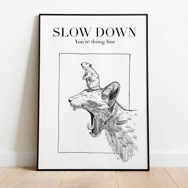 Slow life cat & mouse ink drawing_ Melanie Franz