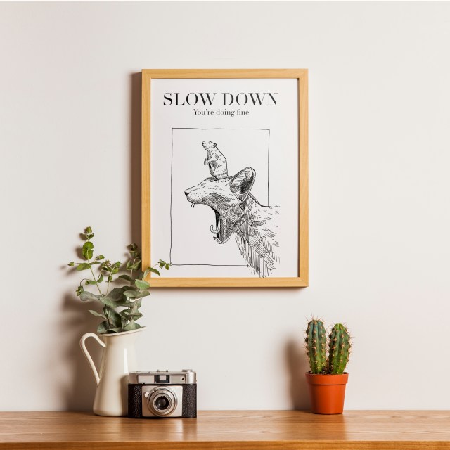 Slow life cat & mouse ink drawing_ Melanie Franz