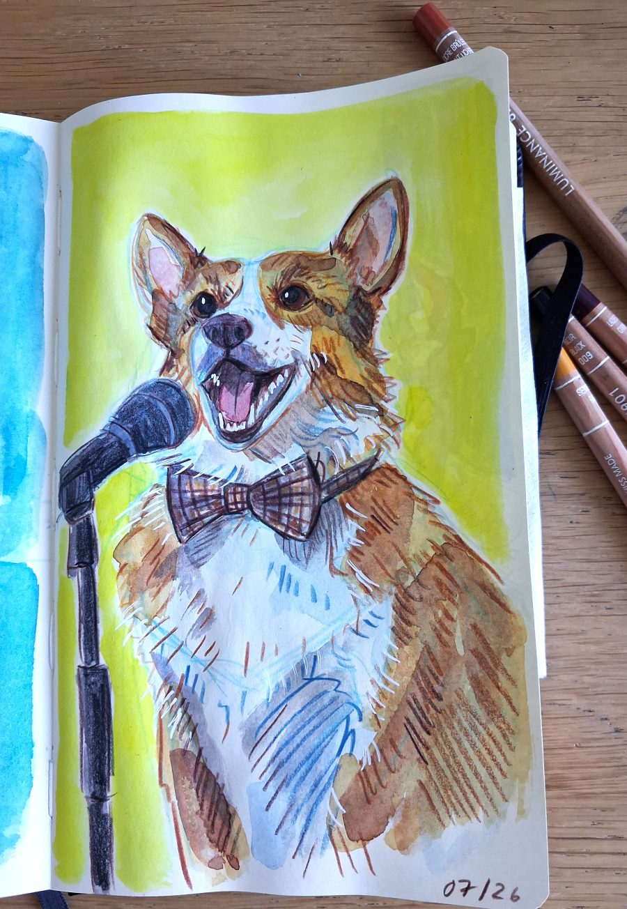 Corgy dog Watercolour Melanie Franz