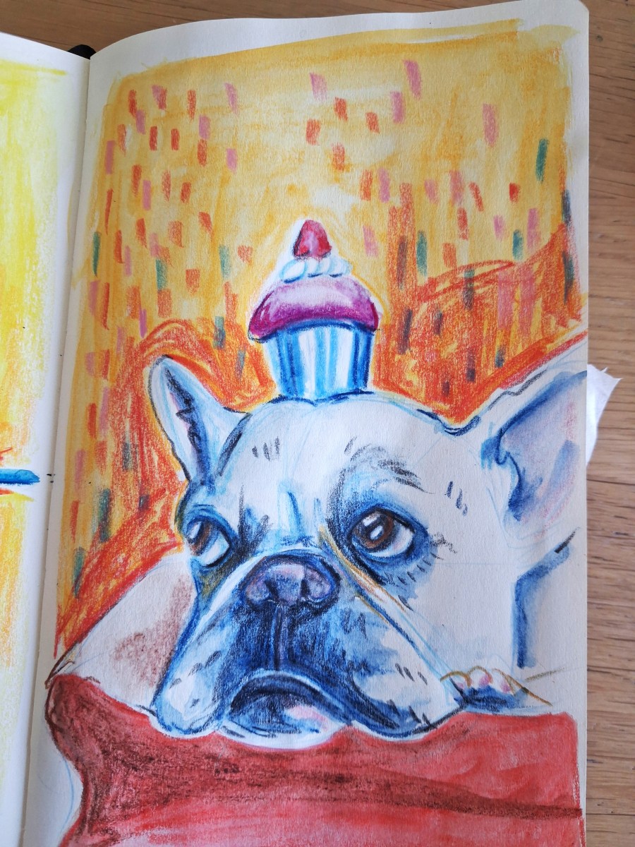Caran d’Ache Neocolor Aquarelle dog Melanie Franz